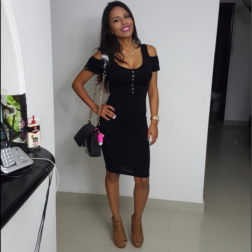 Black midi dress